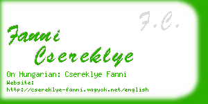 fanni csereklye business card